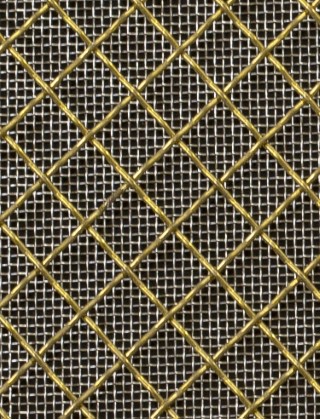 Crimped mesh 1X.665 10X10 BRASS1.2 DIAMONDSTAINLESS STEELmesh