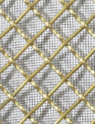 Crimped mesh 1X1 12.5 X 12.5 BRASS2.5 DIAMONDBLACKmesh